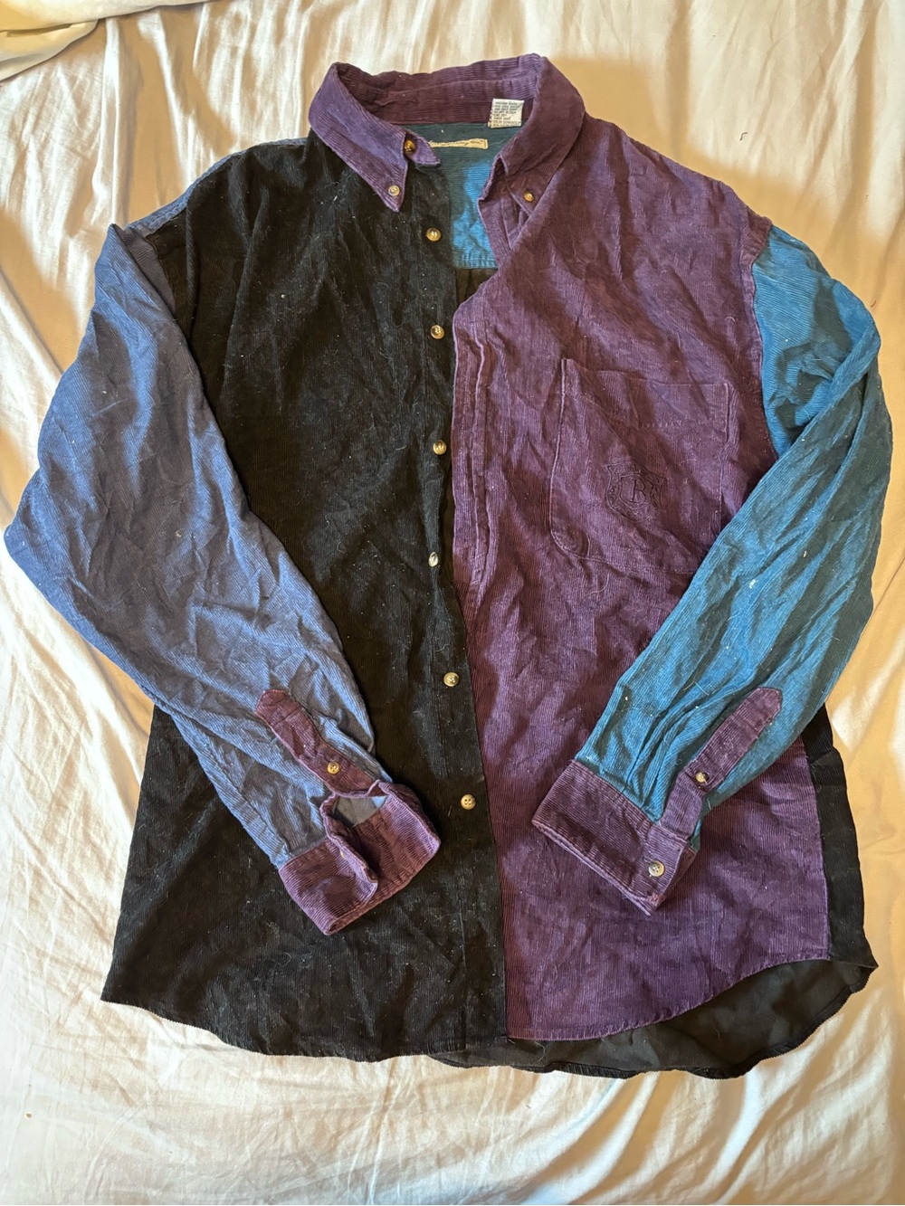 Bugle Boy Black, Purple & Blue Colorblock Button-Down Shirt